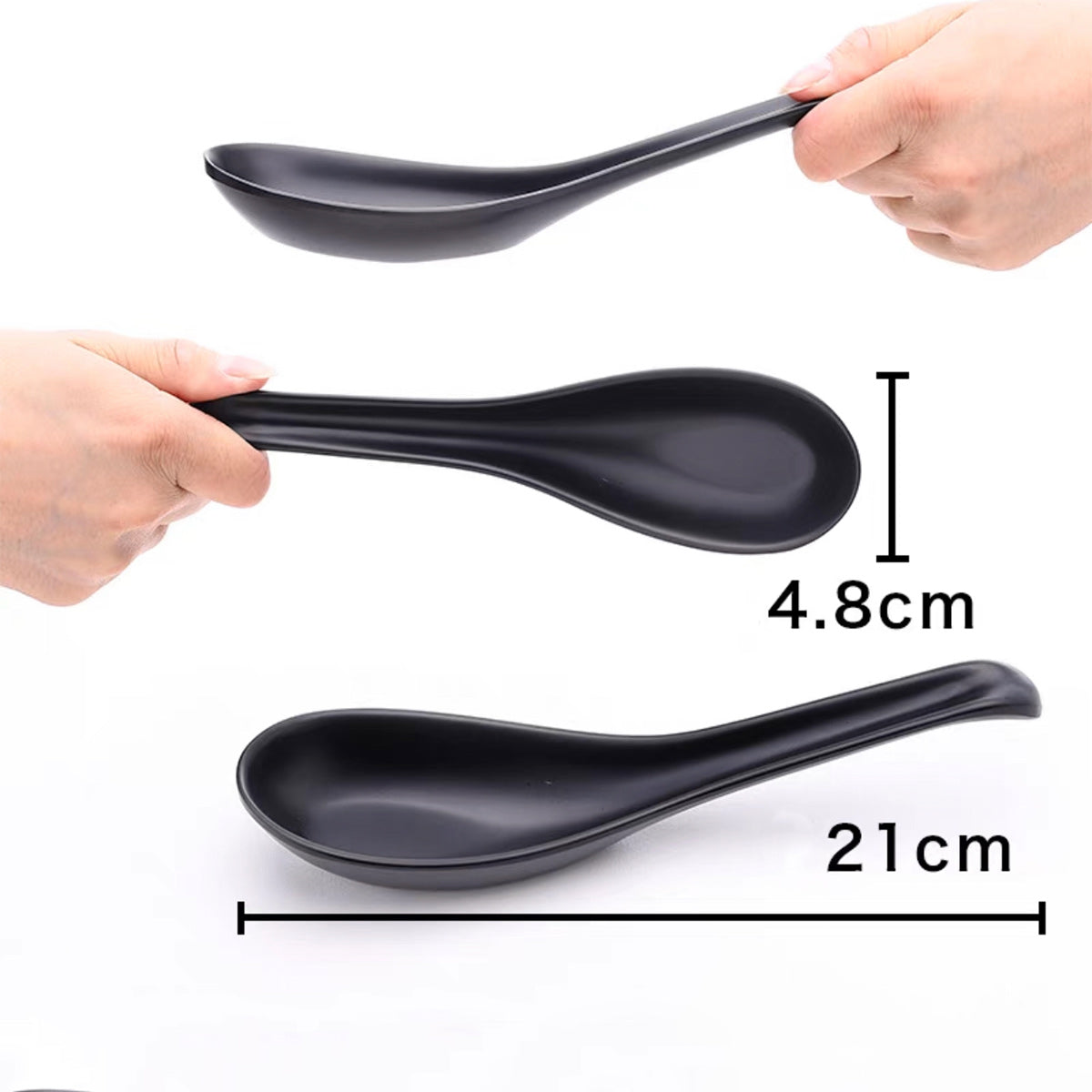 Black Melamine Soup Spoon (8208B) - Chefcoca