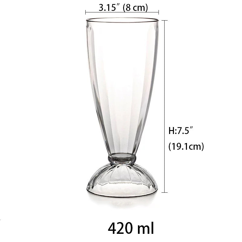 420 ml Clear Polycarbonate Milkshake Glass (14oz) - Chefcoca