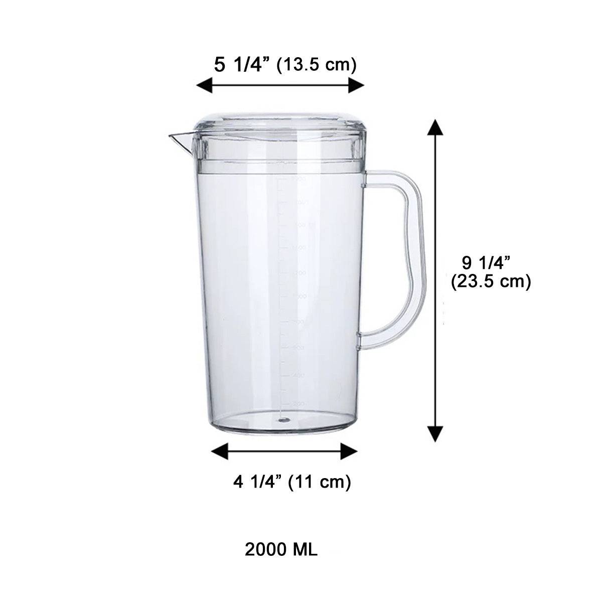 PC Made Pitcher with lid, Clear - Chefcoca