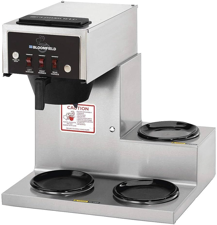 Bloomfield 8571-D3 Koffee King 3 Warmer Right Stepped Pourover Coffee Brewer, 120V; 1800W - Chefcoca