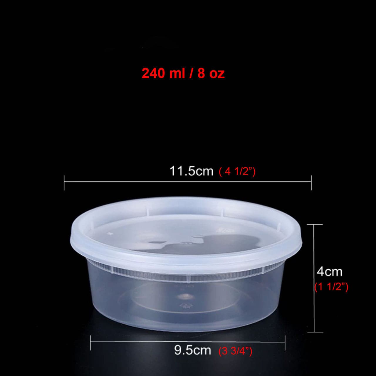 240 Sets, 8oz, Leakproof Clear Food Storage Soup Deli Container with Lids (S-8) - Chefcoca