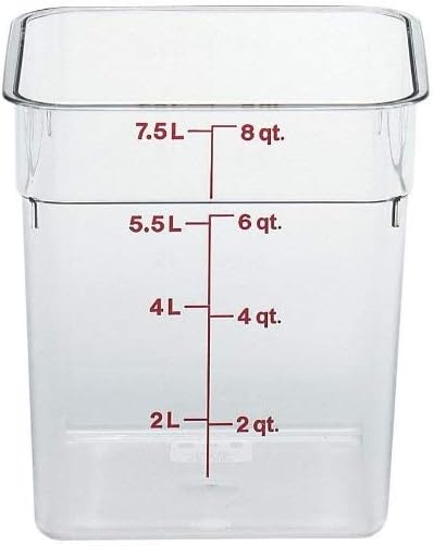 8 Quart Polycarbonate Square Food Storage Container, Clear - Chefcoca