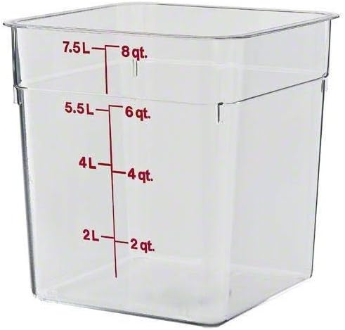 8 Quart Polycarbonate Square Food Storage Container, Clear - Chefcoca