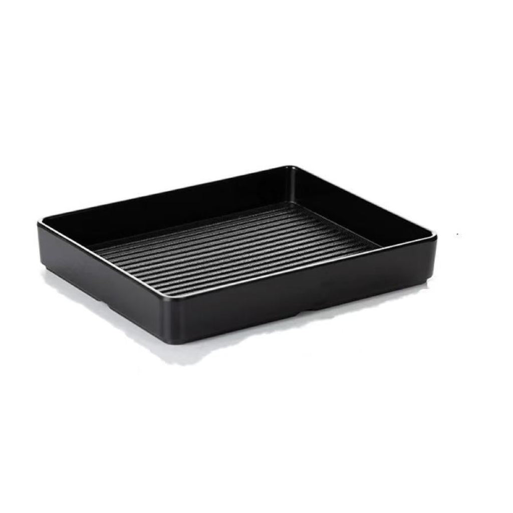 CHEFCO, YG150012K, 11.3"X9 " Mate Black Rectangular Plate - Chefcoca