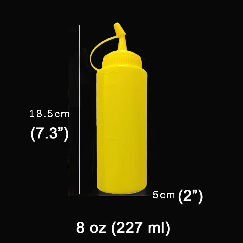 8oz Squeeze Bottle with Lid-Clear Yellow - Chefcoca