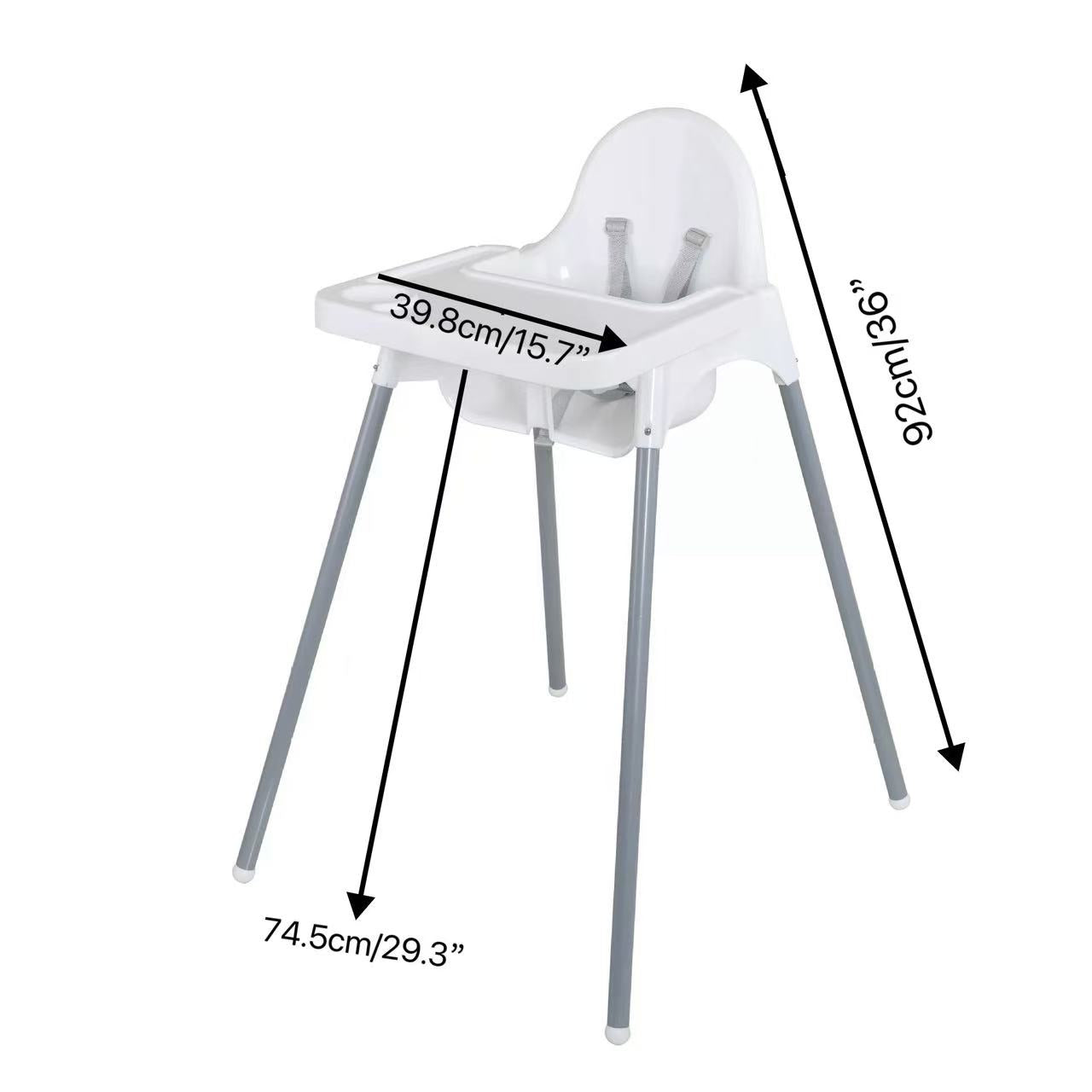 CHEFCO,PHC-101, Stacking High Chair, Plastic ,White - Chefcoca