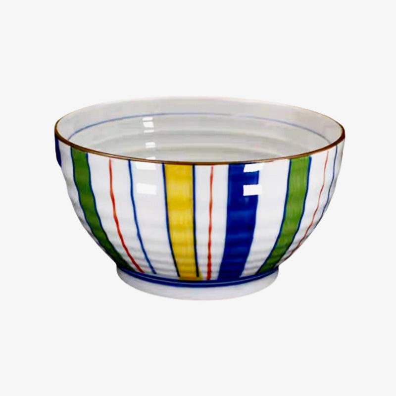 Ceramic Noodle Bowl With Color Lines Pattern (A814-92/94)