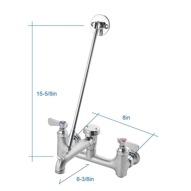 AA Faucet 8-Inch Wall-Mount Heavy Duty Service Sink Faucet (AA-840) - Chefcoca