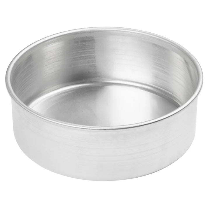 Winco Round Layer Cake Pan, Aluminum - 8" Dia x 3" H - Chefcoca
