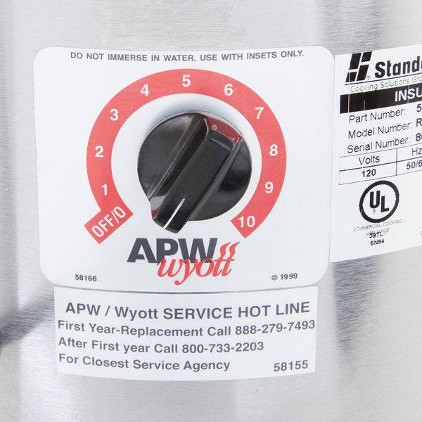 APW Wyott - 7 Qt. Round Food Warmer - 120V, 500W (RW-1V) - Chefcoca