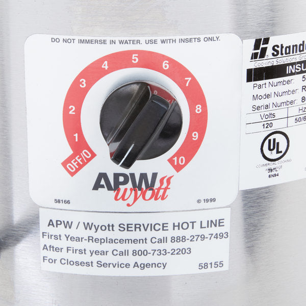 APW Wyott - 7 Qt. Round Food Warmer - 120V, 500W (RW-1V)