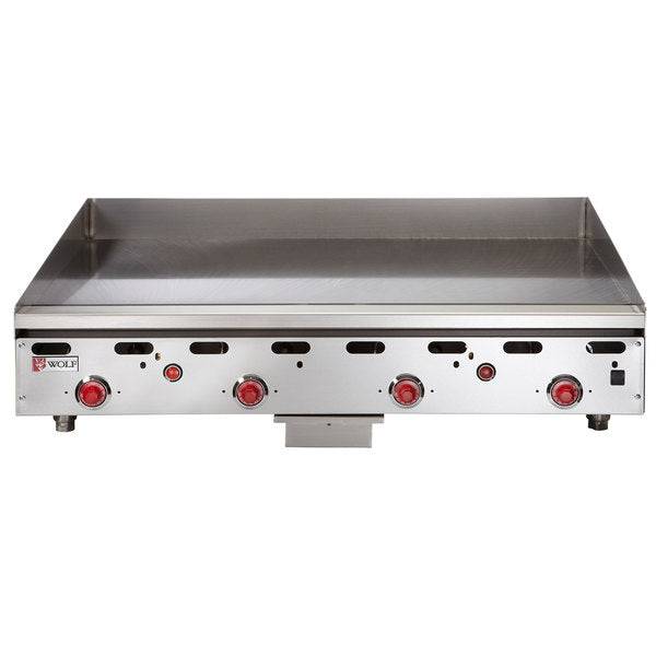 Wolf ASA48-24 -NAT Natural Gas 48" Countertop Griddle with Snap-Action Thermostatic Controls - 108,000 BTU - Chefcoca