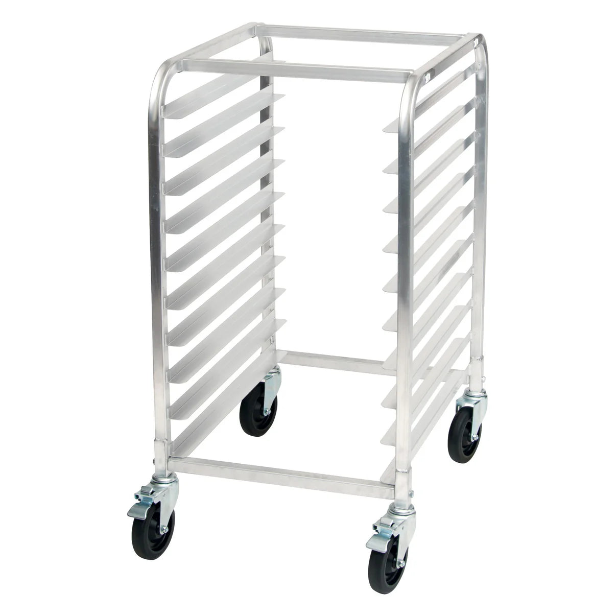 10-Tiered Aluminum Sheet Pan Rack with Brakes (ASRK-10) - Chefcoca
