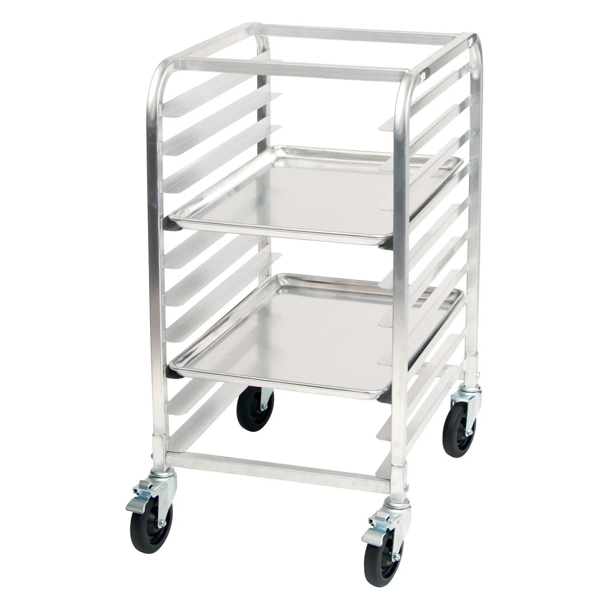 10-Tiered Aluminum Sheet Pan Rack with Brakes (ASRK-10) - Chefcoca