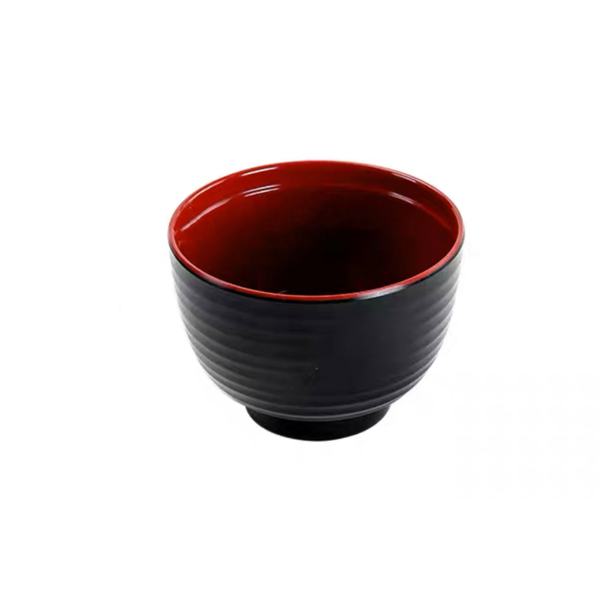 Red and Black Melamine Miso Soup Bowl (B300/J90R) - Chefcoca
