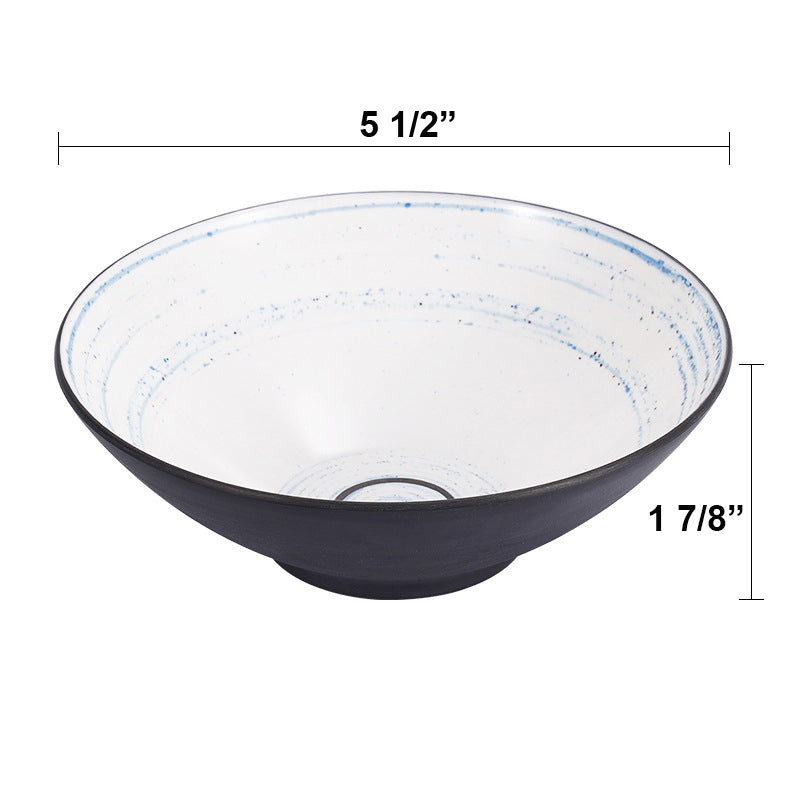 5.5" Round Bowl with Blue circle & white inner and dark grey outer(BT20-043)