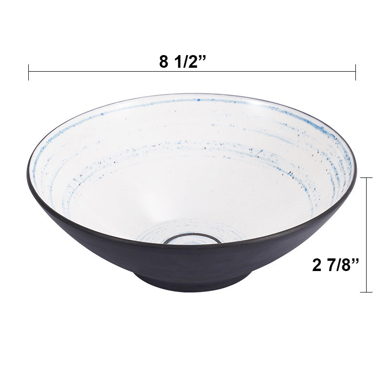 5.5" Round Bowl with Blue circle & white inner and dark grey outer(BT20-043)
