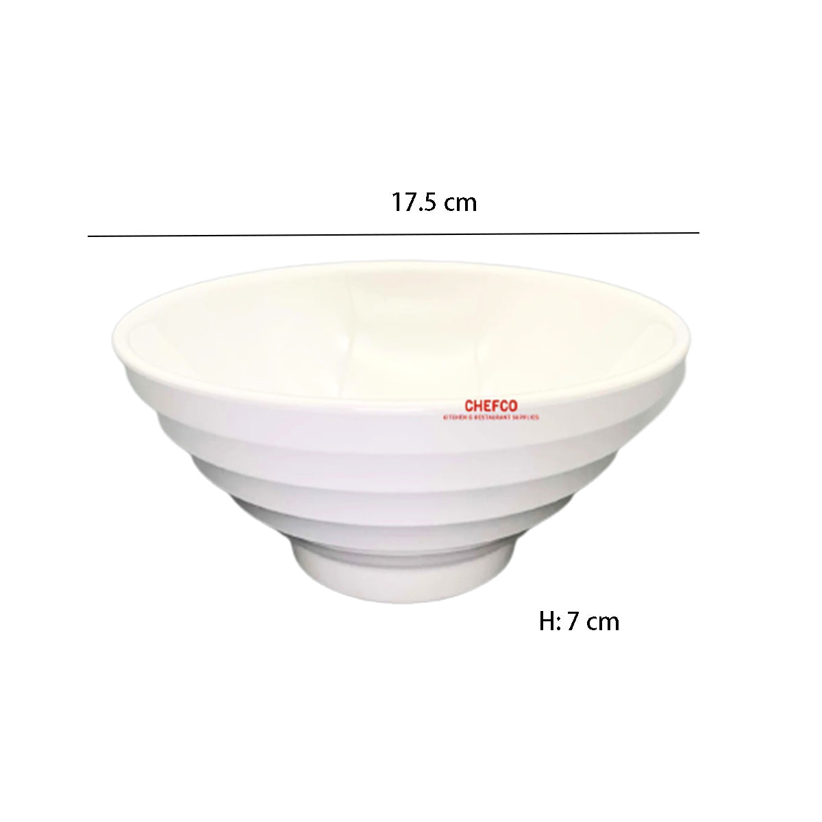 White Melamine Tapered Lines Bowl (BV609) - Chefcoca