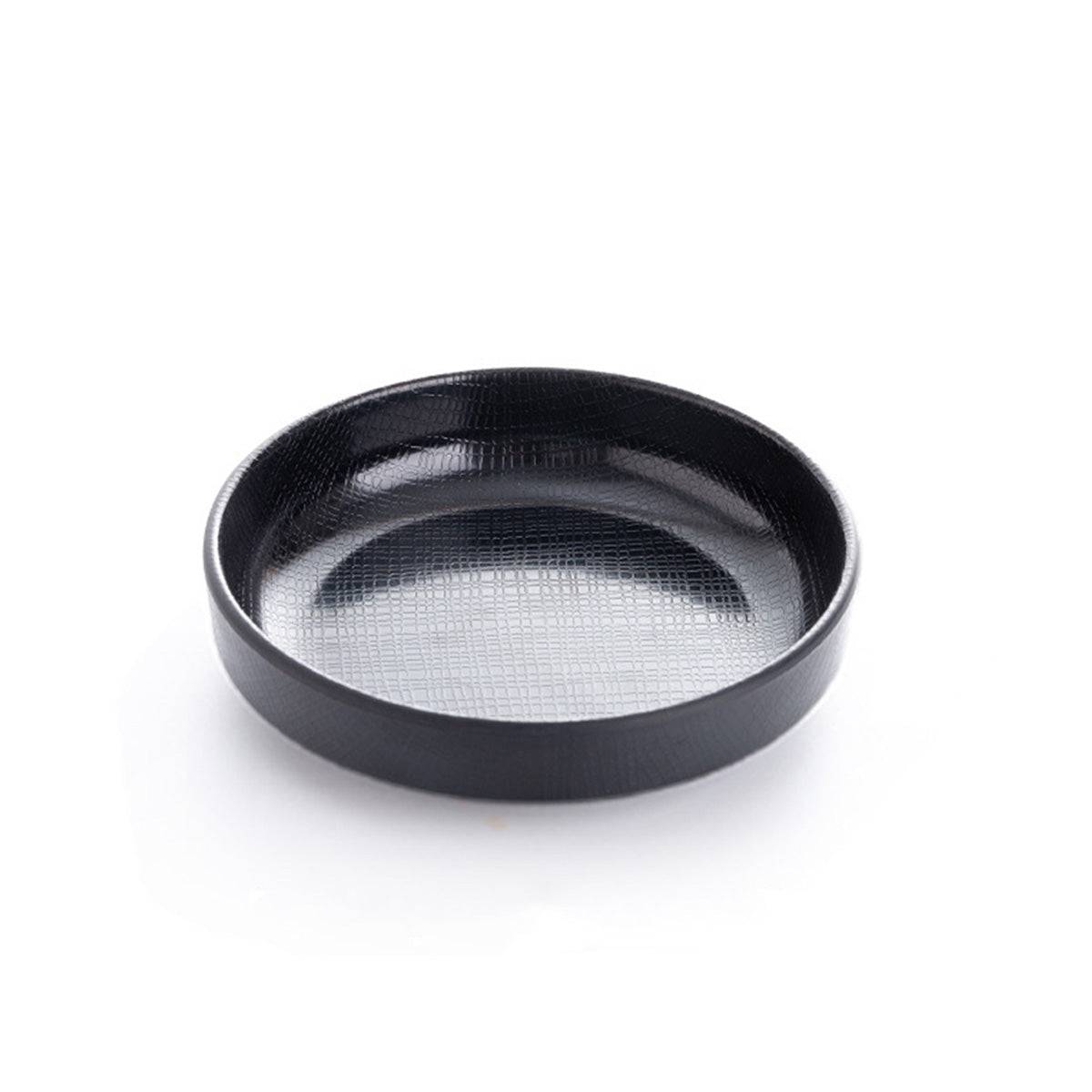 5.3" Melamine black Round Bowl with Textured Pattern (BW-025) - Chefcoca