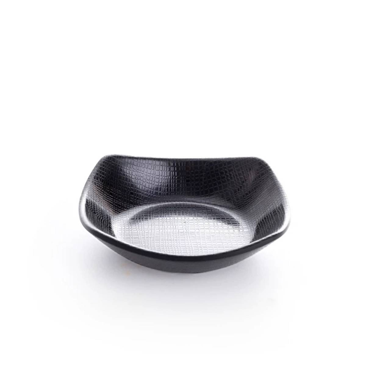 Melamine black Square Plate Textured Pattern (BW-049, 050, 051) - Chefcoca