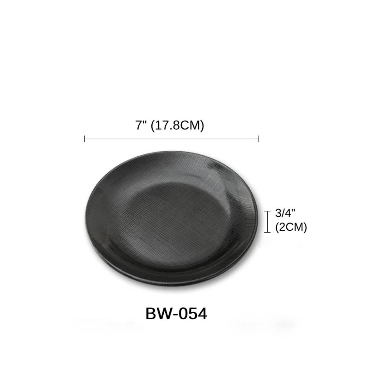 Melamine black Round Plate with Textured Pattern (BW-053, 054, ..., 059) - Chefcoca