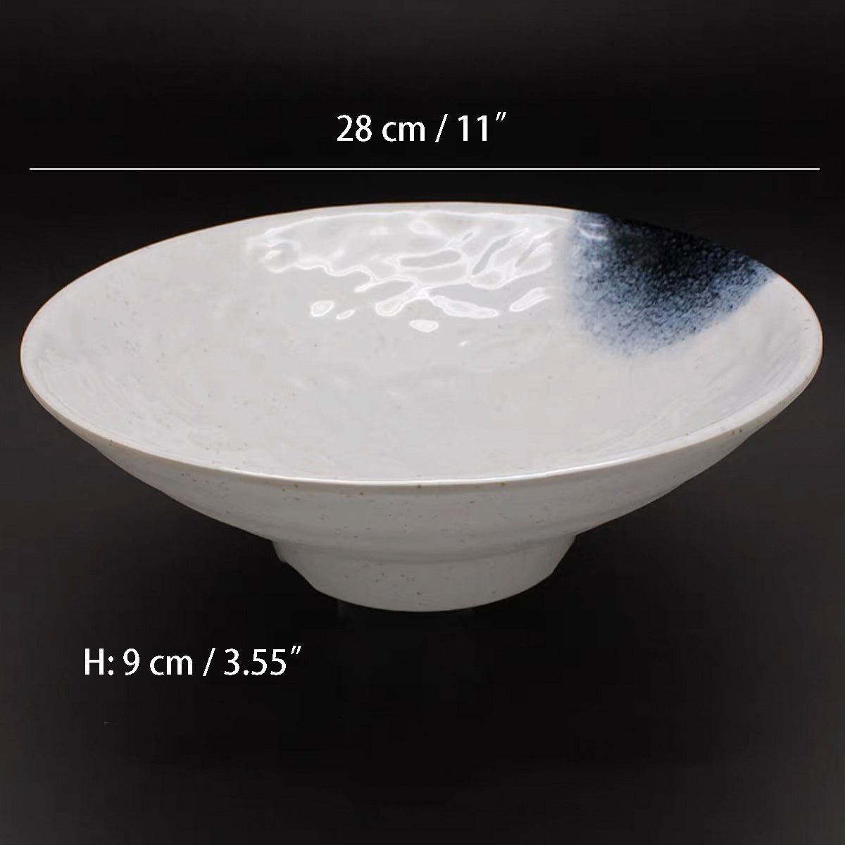 Dark Blue Ombre Shallow Melamine Bowl (BY10002K-BY10001K) - Chefcoca