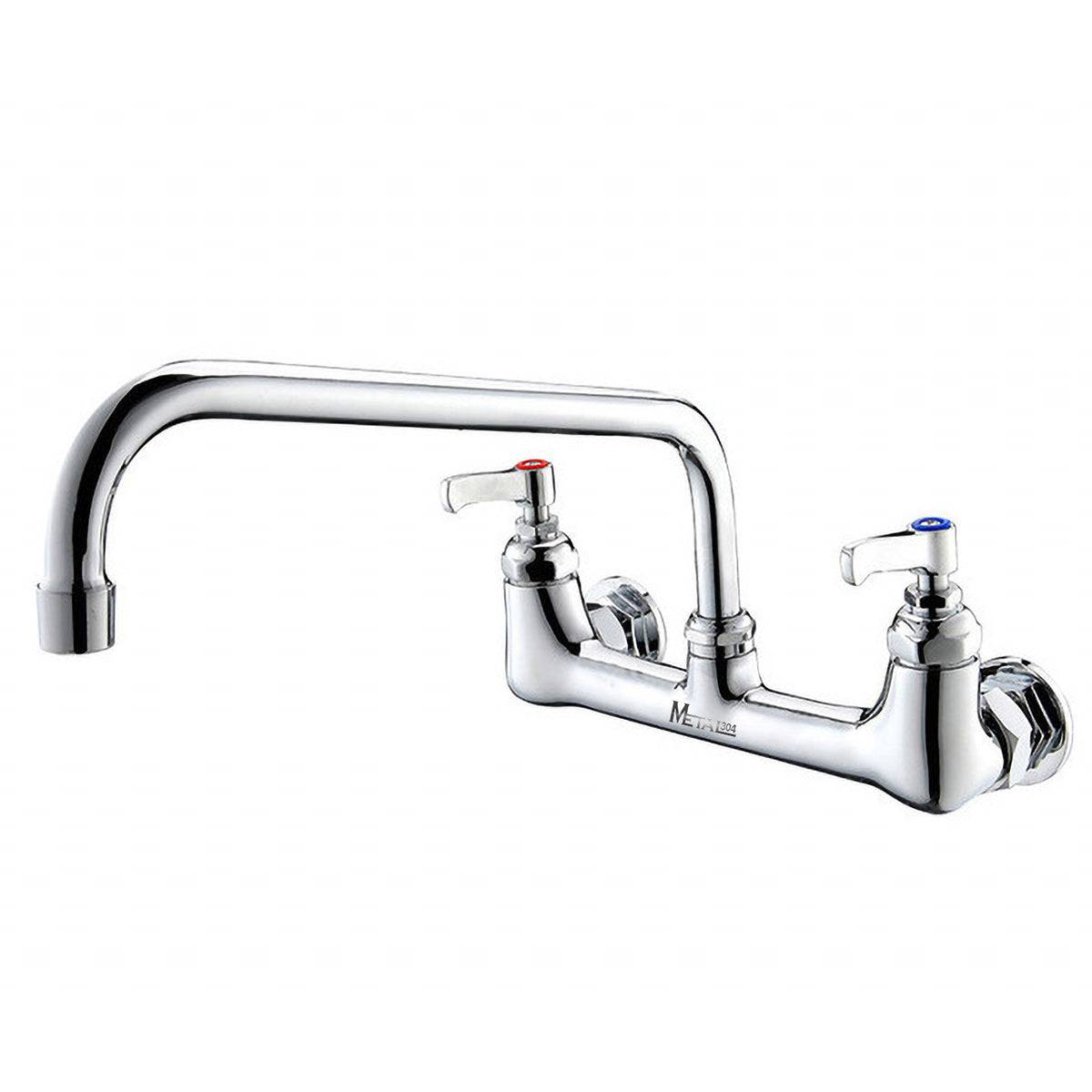 Wall-Mounted Faucet with 8" Centers and 12" Swing Spout (C-1801) - Chefcoca