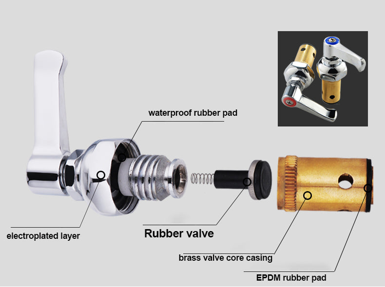 Wall-Mounted Faucet with 8" Centers and 12" Swing Spout Parts, C-2815RH (replacement only for Metal304 Faucet) - Chefcoca