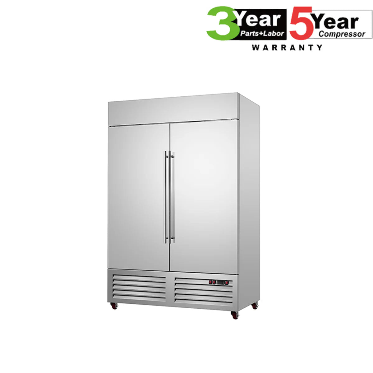 Sub-equip,54" Double solid Door Bottom Mount Compressor Reach-in Freezer - Chefcoca