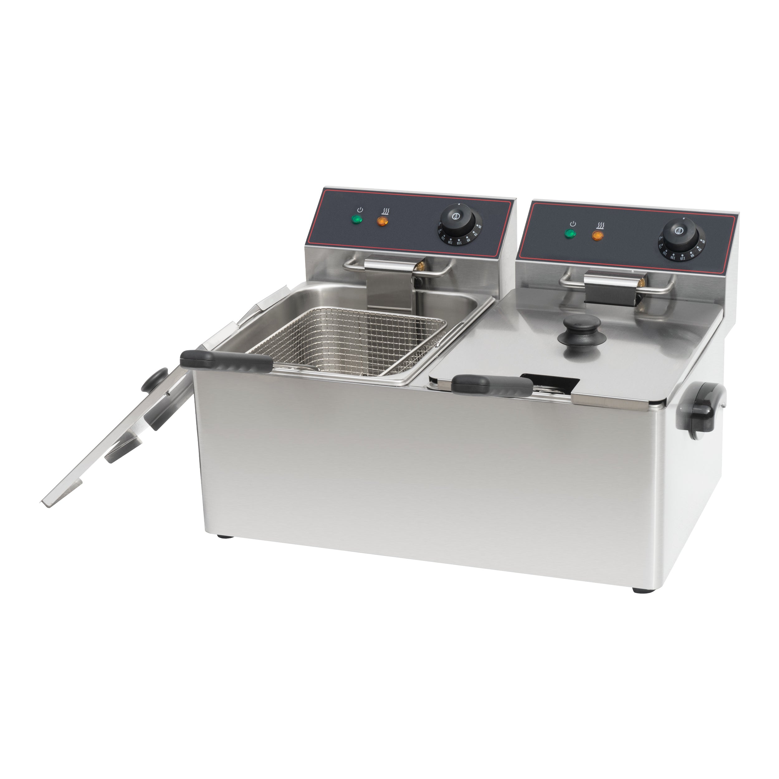 Turbo Range, Countertop Double Well Deep Fryer,20 LBS Oil Capacity (CDF-2-120) - Chefcoca