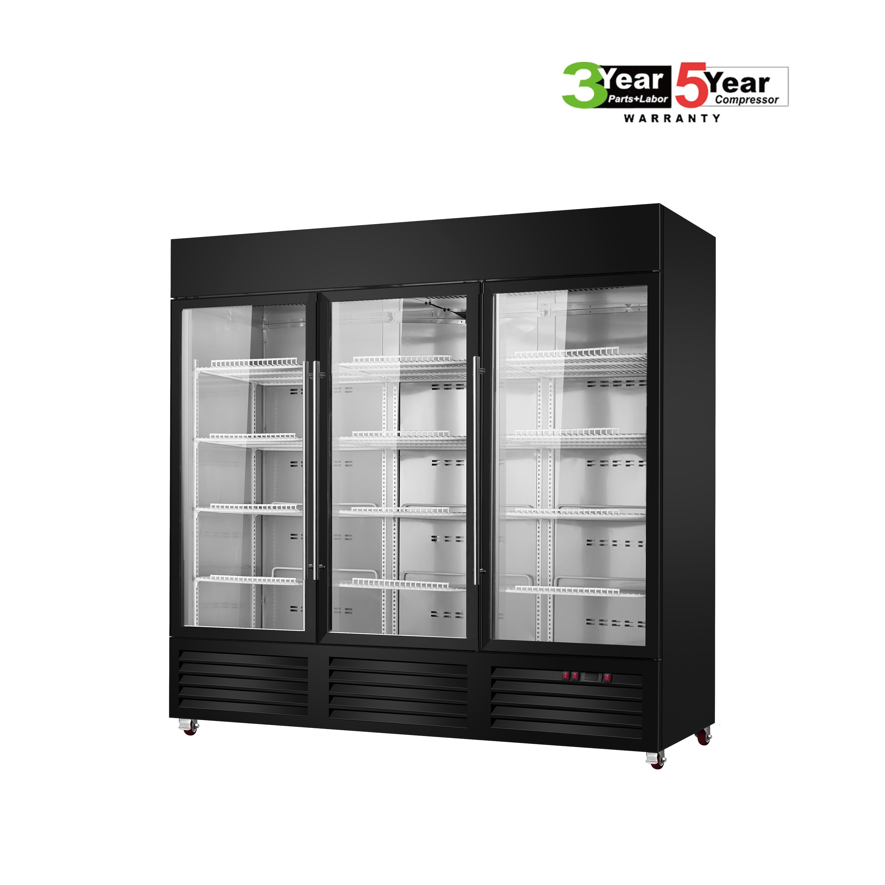 Sub-equip, 72ft³ Swing Glass Door Freezer Merchandiser with LED Lighting - Chefcoca