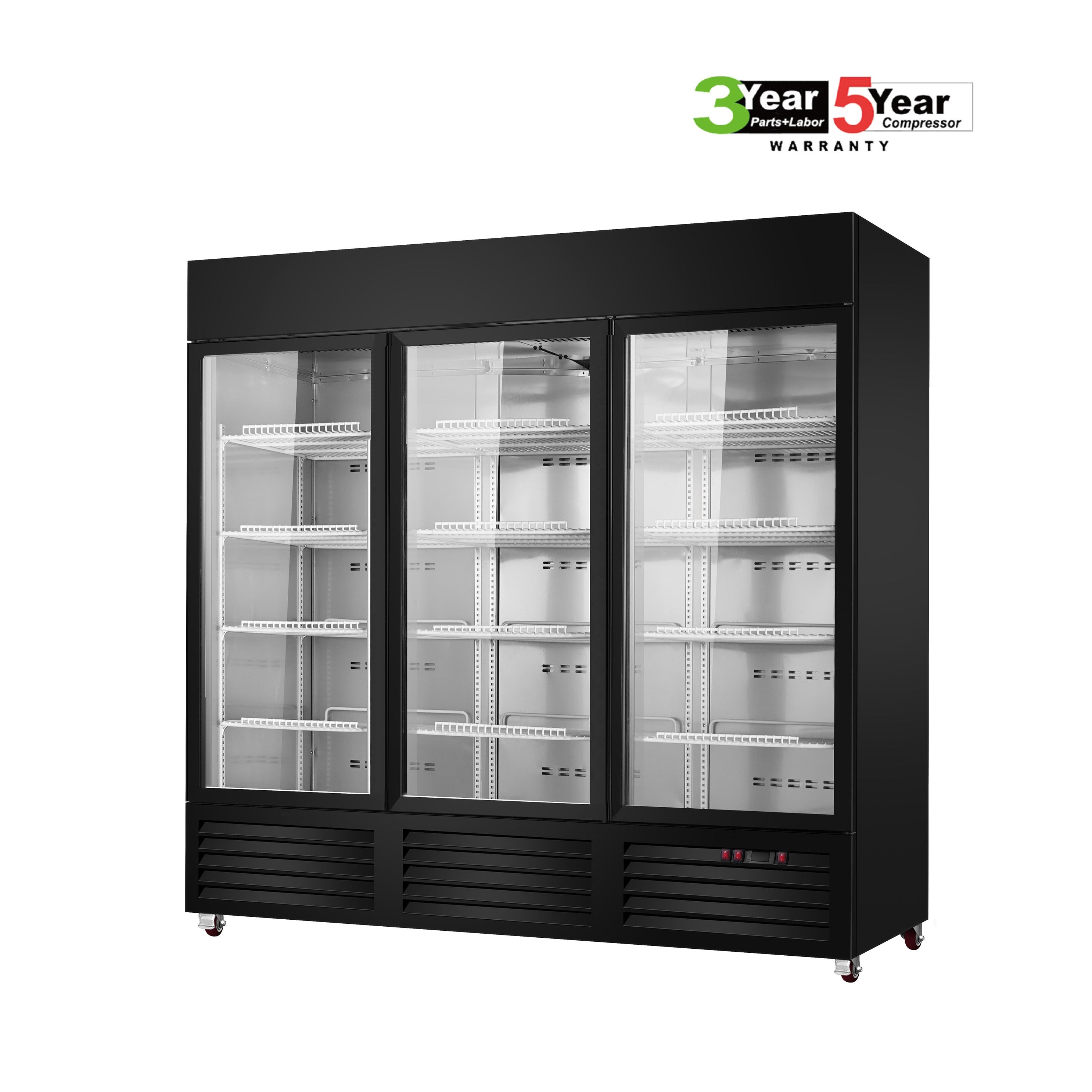 Sub-equip, 80 7/8"x 30"x 80 7/8" Sliding Glass Door Cooler/ Refrigerated Merchandiser with LED Lighting - Chefcoca