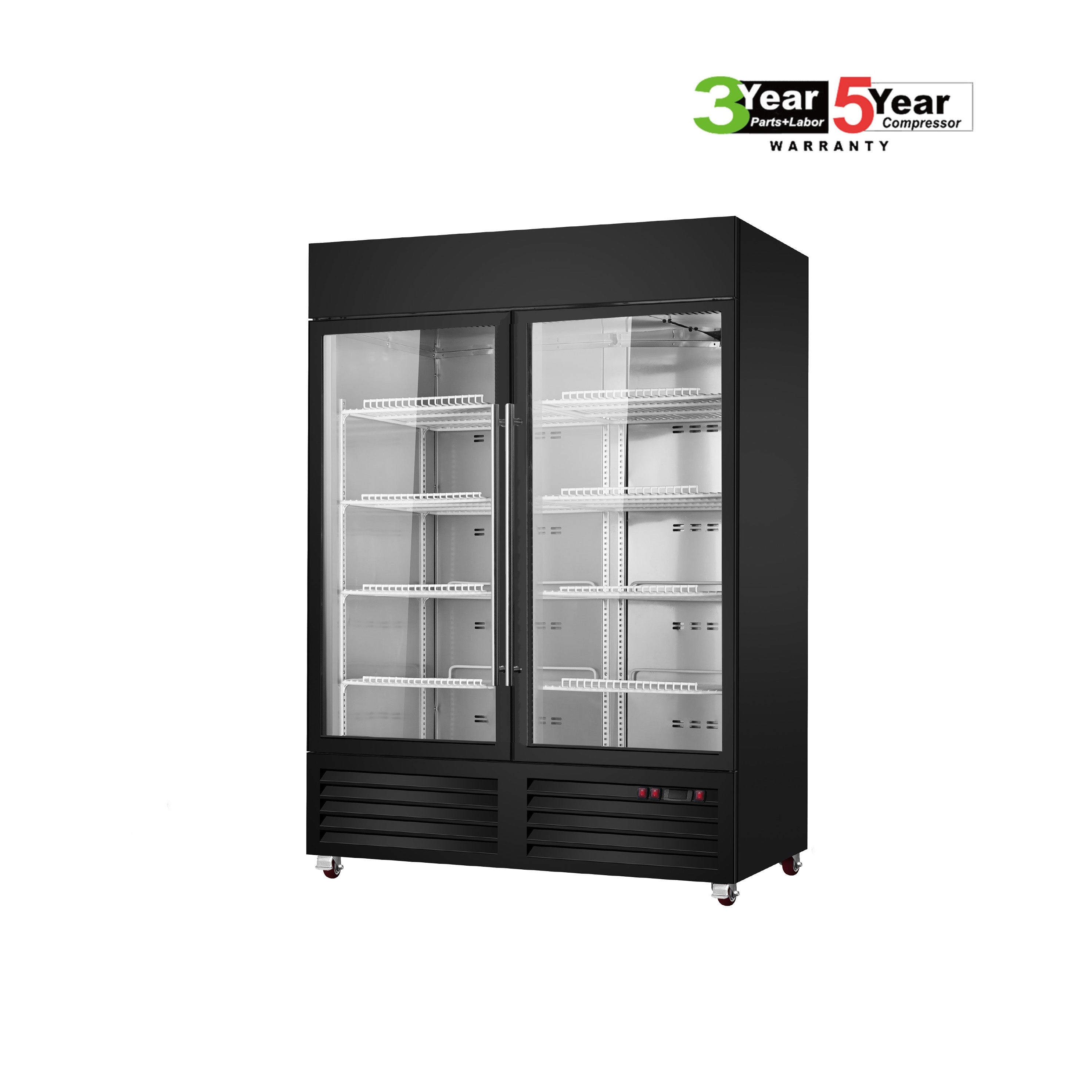 Sub-equip, 48ft³ Swinging Glass Door Freezer Merchandiser with LED Lighting - Chefcoca