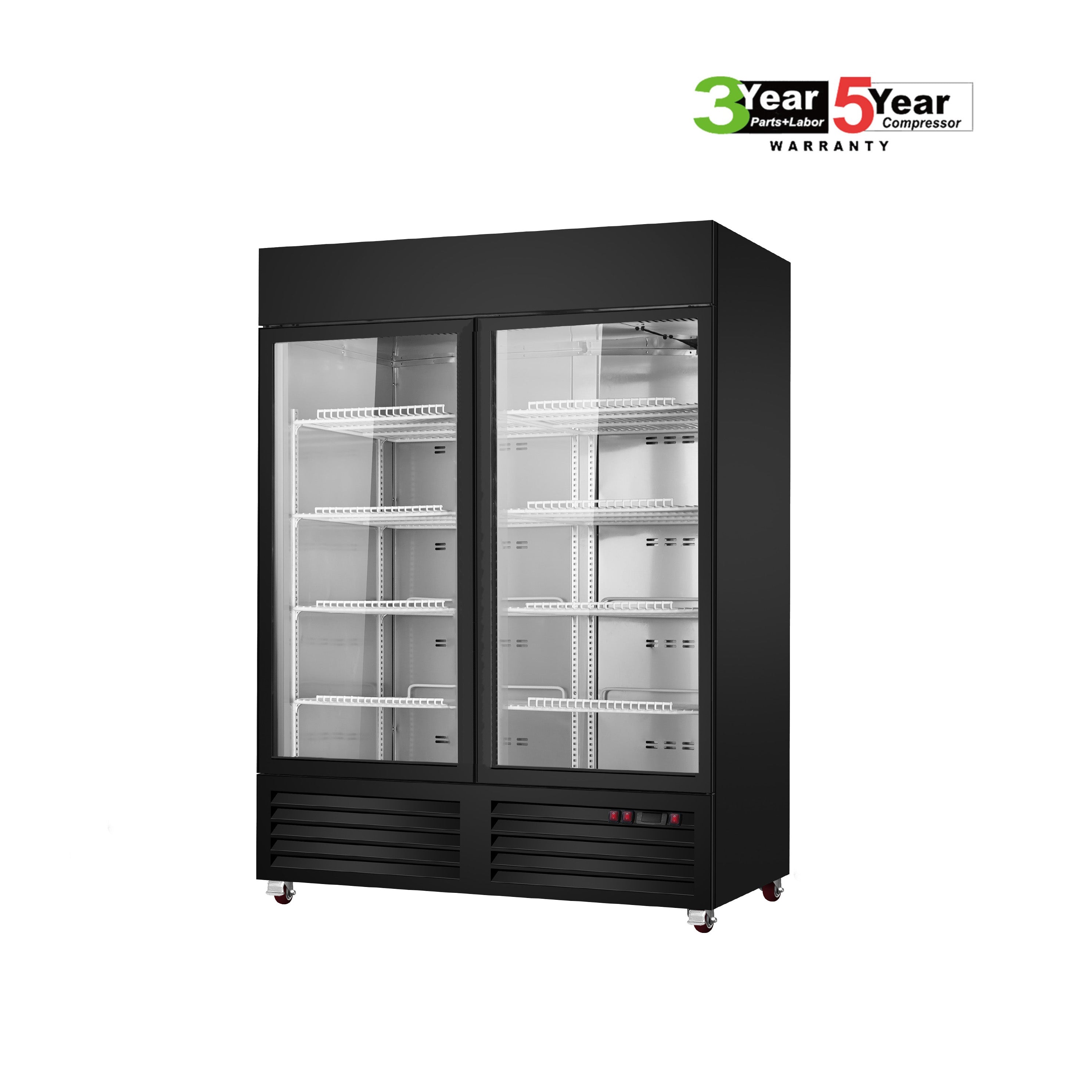 Sub-equip, 54"x 30"x 80 7/8" Sliding Glass Door Refrigerator Merchandiser with LED Lighting - Chefcoca