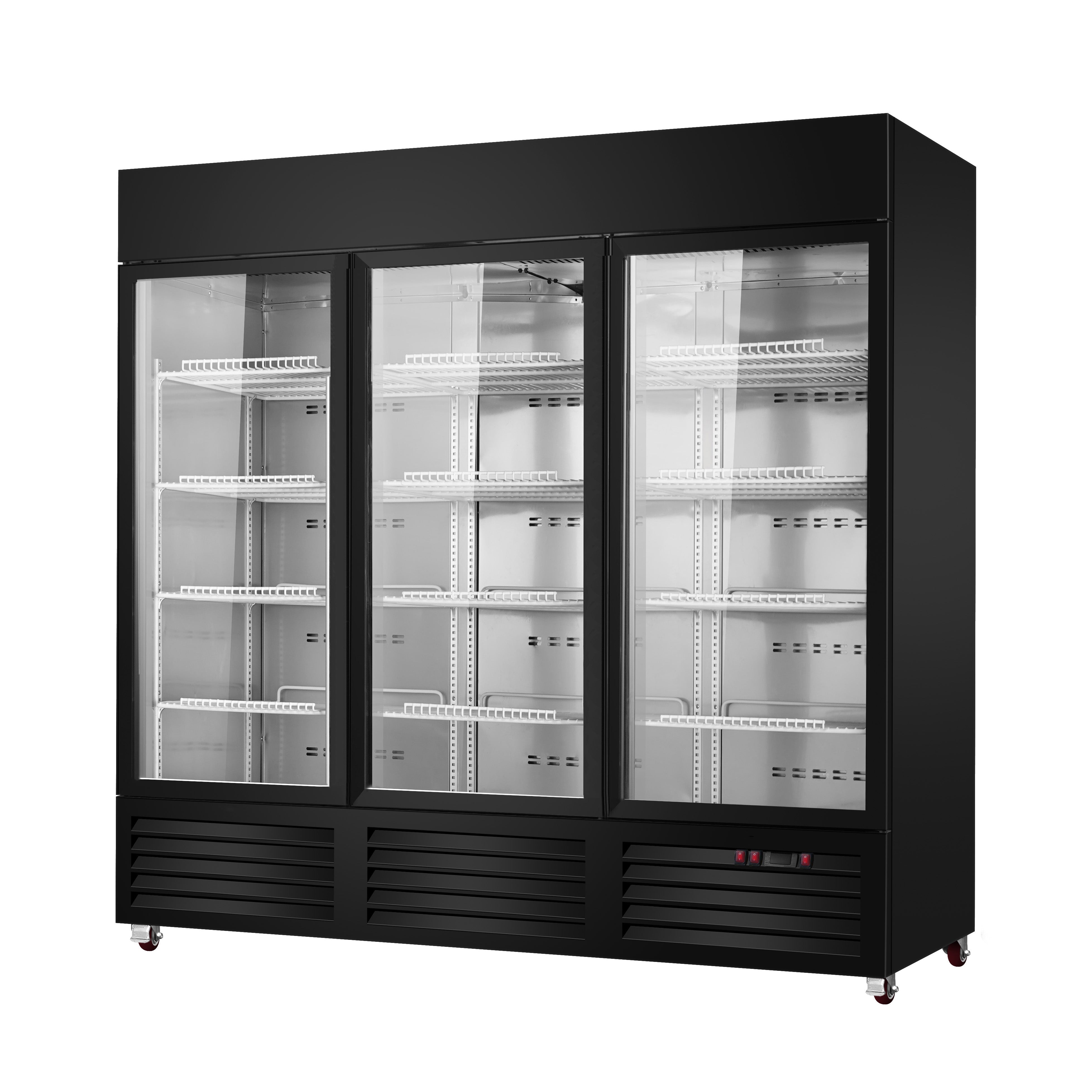 Sub-equip, 80 7/8"x 30"x 80 7/8" Sliding Glass Door Cooler/ Refrigerated Merchandiser with LED Lighting - Chefcoca