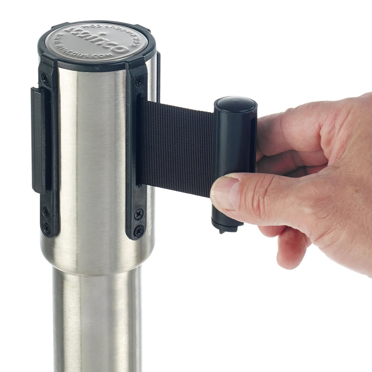 CGS-38S - Stanchion Post with Retractable Belt - Stainless - Chefcoca