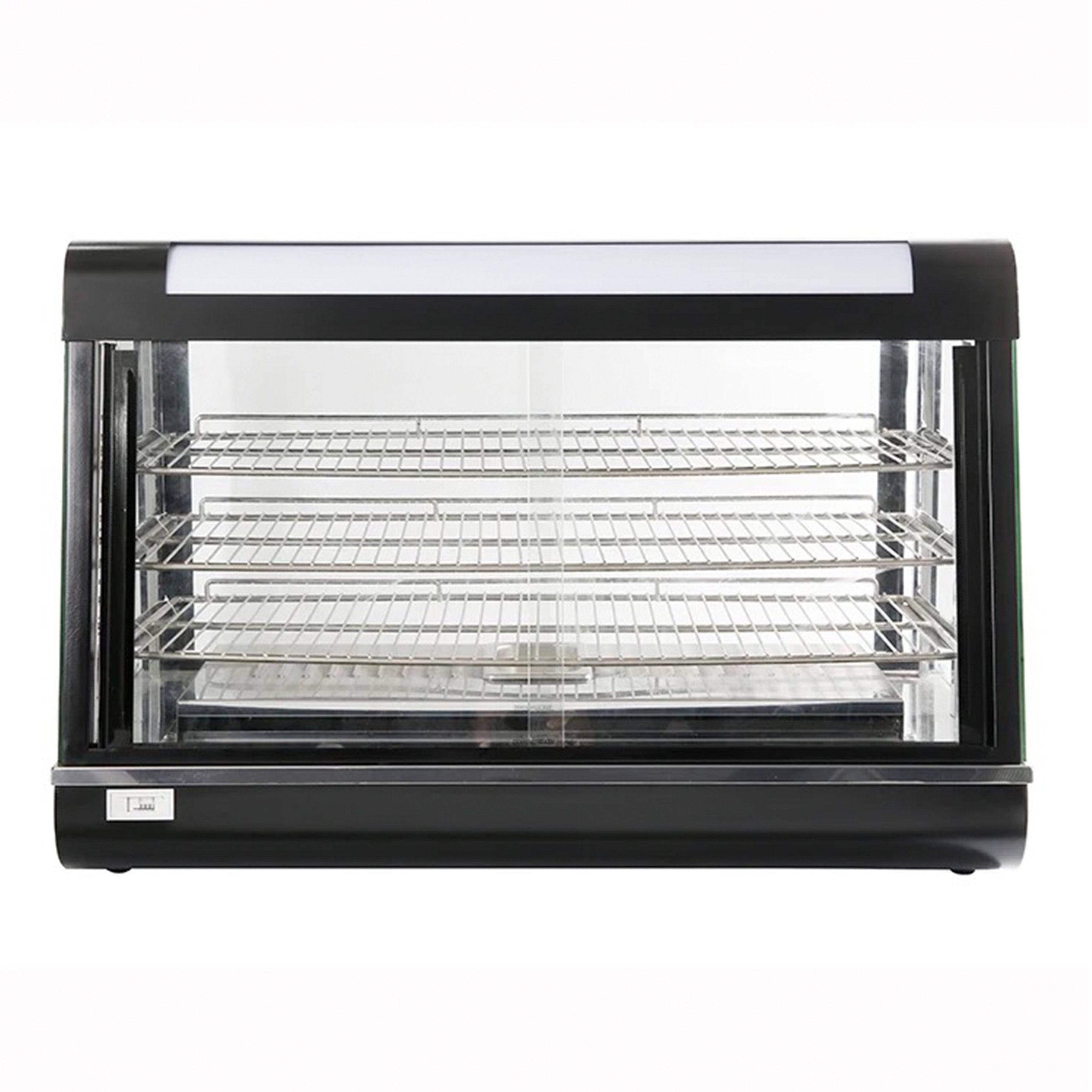 Sub-equip, 36" Self/Full Service 3 Shelf Countertop Heated Display Case with Sliding Doors - Chefcoca