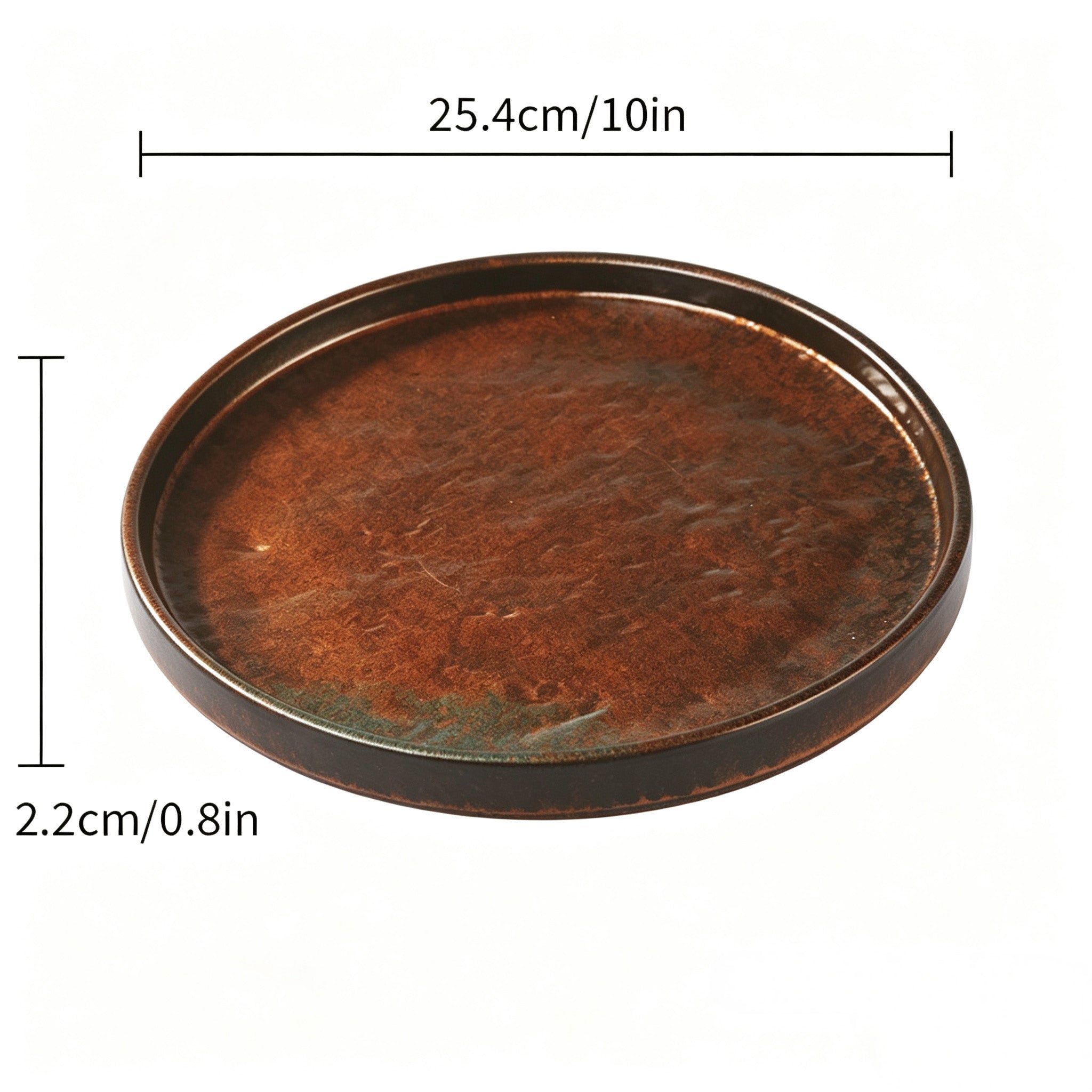 CHEFCO, CHEF-003TC, 10" Dia x 0.8"H, Round Melamine Plate – Copper Finish