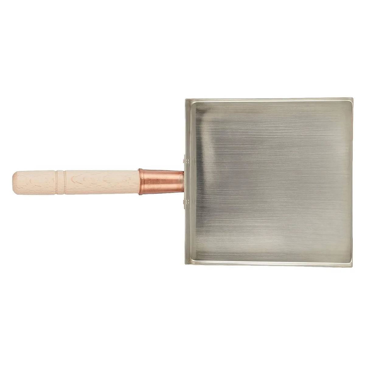 CHEFCO,060005, Japanese Tamagoyaki Pan Omelets Copper Pan with Wooden Lid Made in Japan Square Frying Pan for Eggs-270mm - Chefcoca