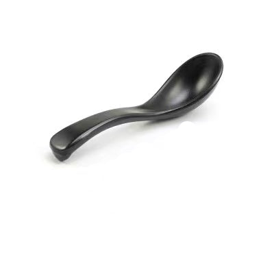 CHEFCO,09006BK, Black Melamine Soup Spoon x 12 pcs - Chefcoca