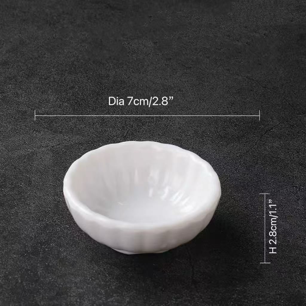 CHEFCO, 106, 2.8 " Melamine White Flower Shape Small Dish - Chefcoca