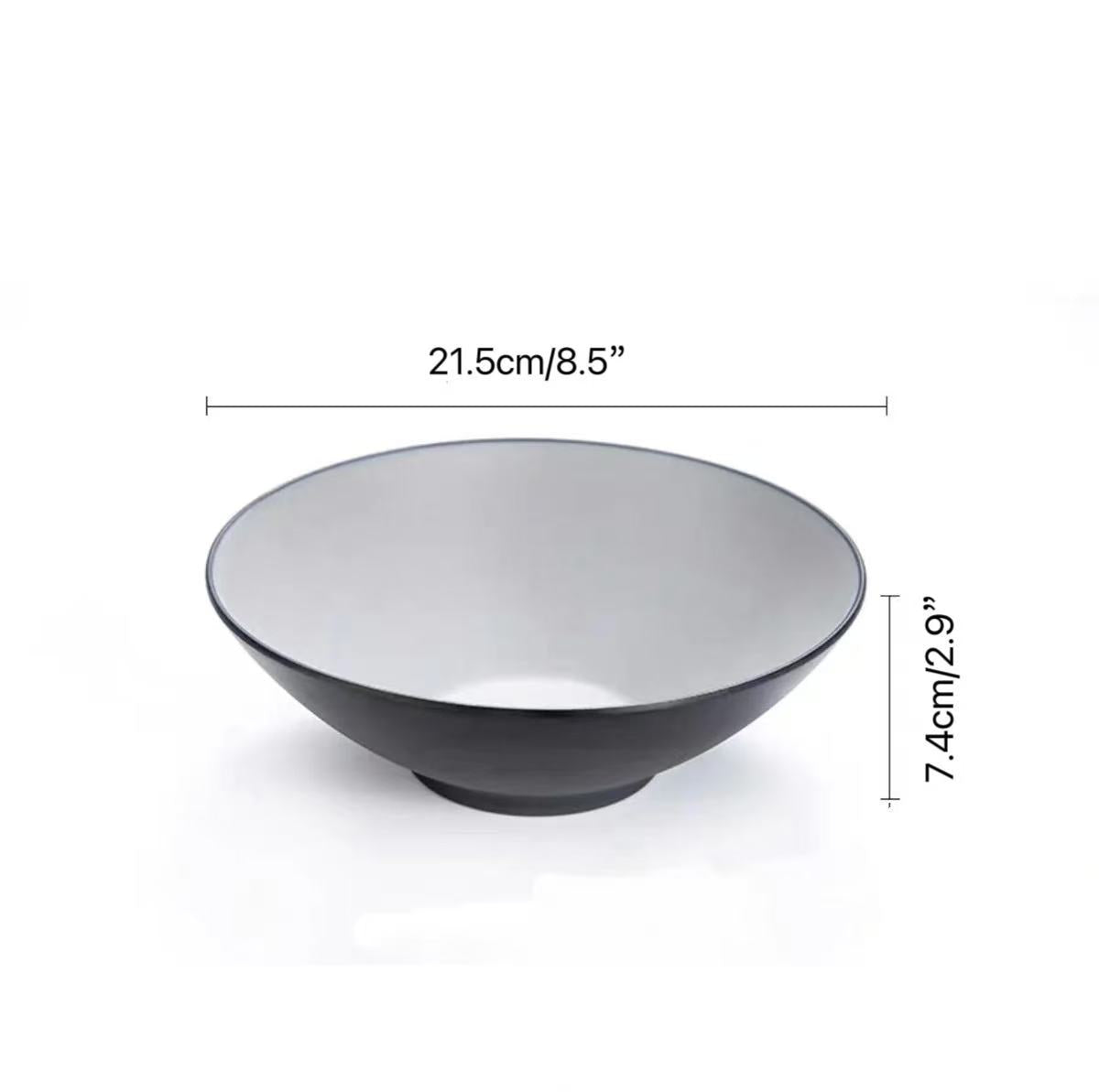 CHEFCO, 25-104,8.5“Two-Tone Shallow Bowl – Light Grey Interior / Dark Grey Exterior - Chefcoca