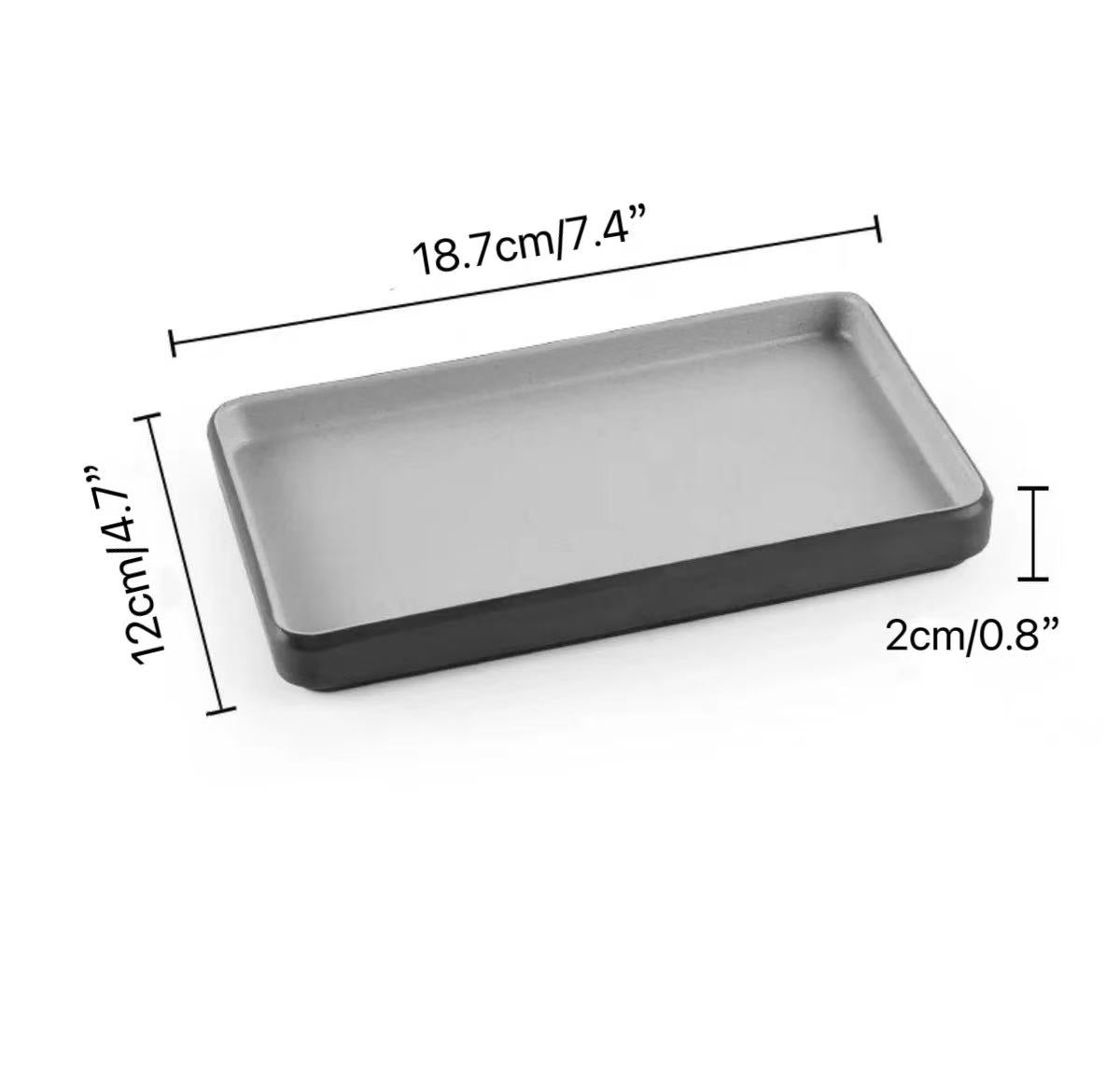 CHEFCO, 25-116, 7.5""Rectangular Deep Plate,Two Toned Grey - Chefcoca