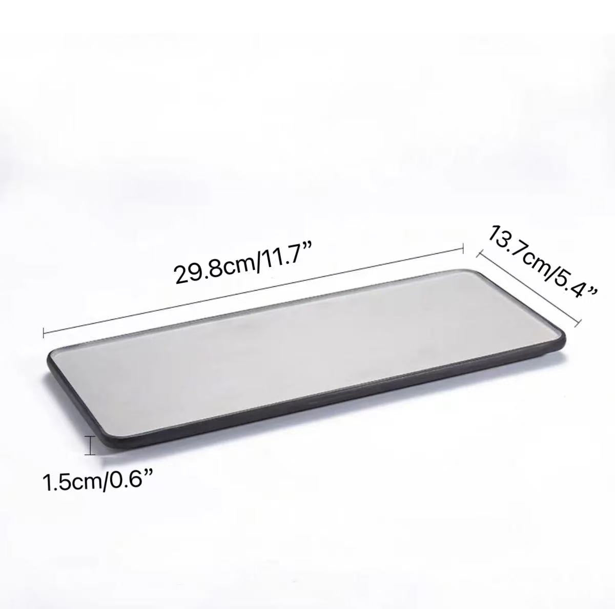 CHEFCO, 25-141, 11.7" Rectangular Deep Plate,Two Toned Grey - Chefcoca