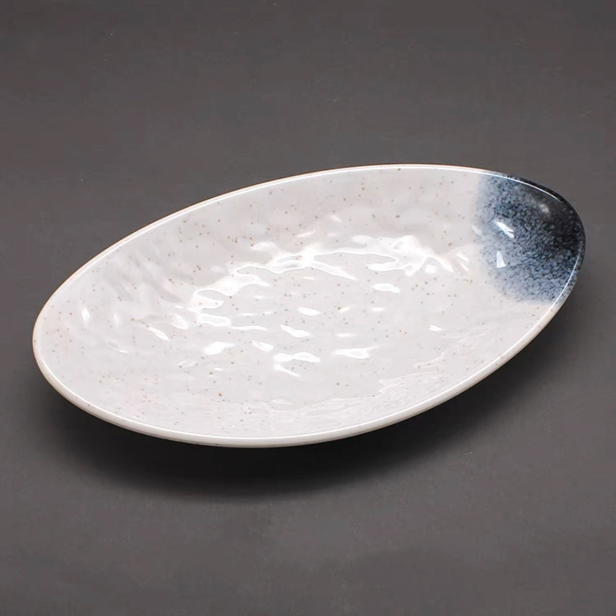 CHEFCO, 26016K,Dark Blue Ombre Melamine Oval Plate (L 30.5cm/12" x W 17.5cm/6.9" x H 3.8cm/1.5") - Chefcoca