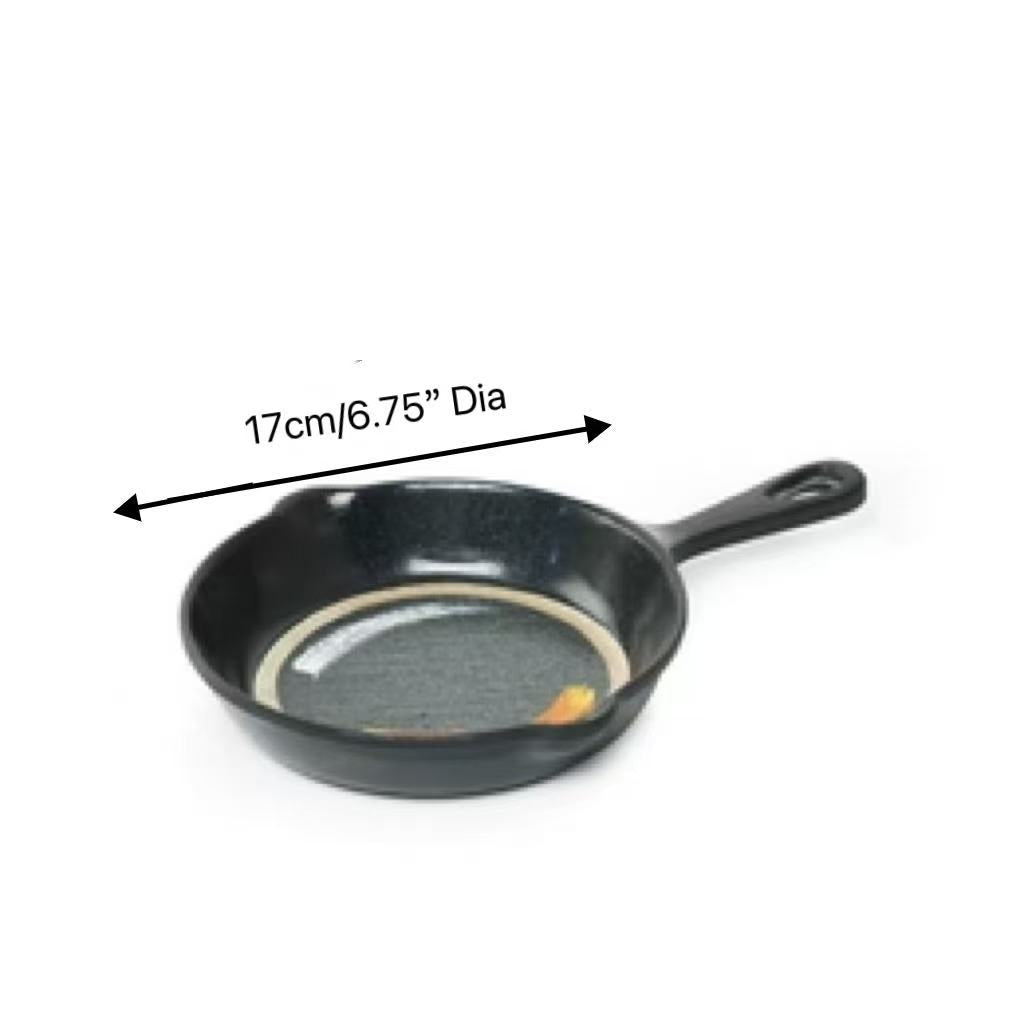 CHEFCO, 43102G, 6.75"/17cm Black Melamine Pan Plate with Single Handle and White & golden pattern - Chefcoca