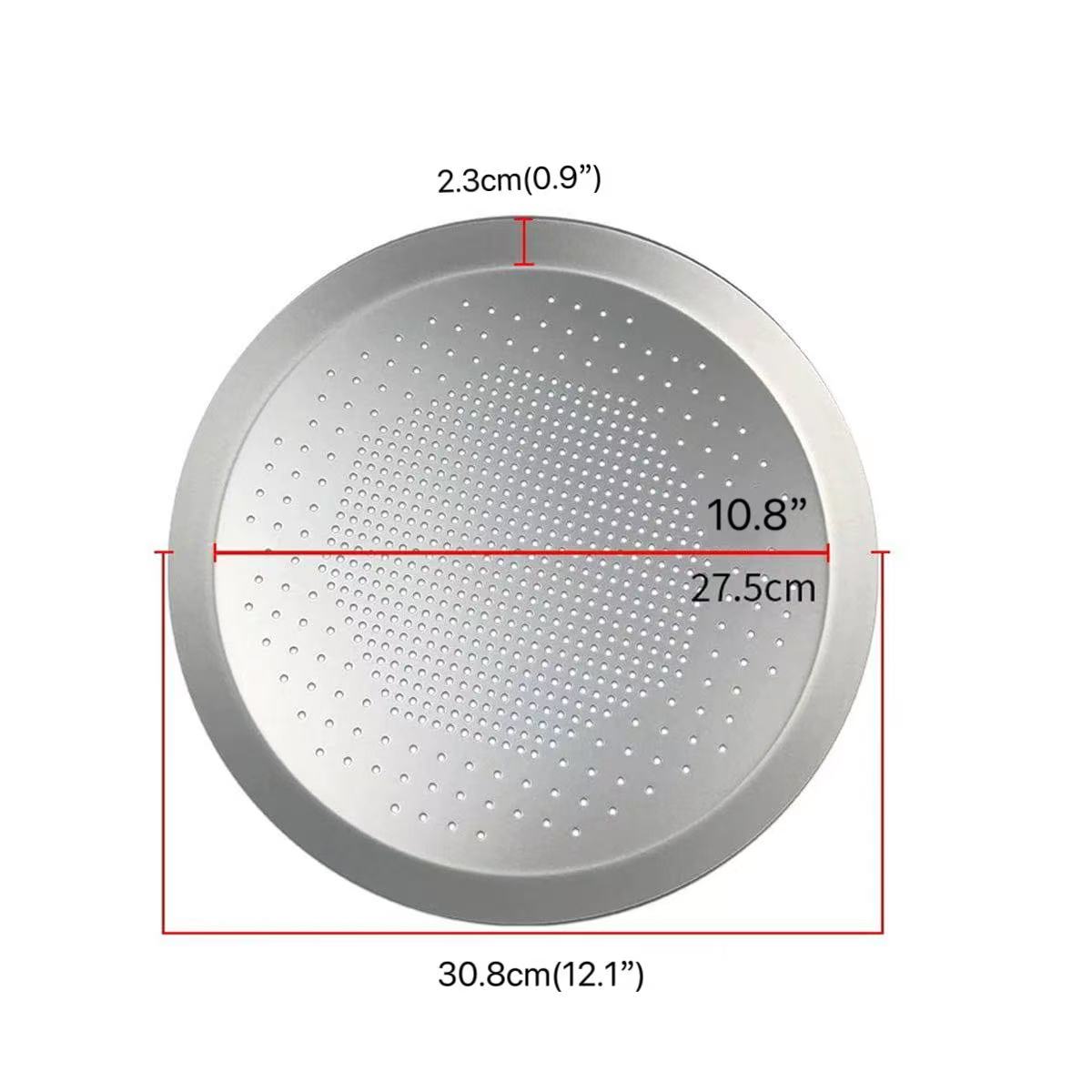 CHEFCO,6021A, 10.8" Round Bakeware Nonstick Aluminum Alloy Pizza, Fries, Bread Cookies Baking Pan - Chefcoca