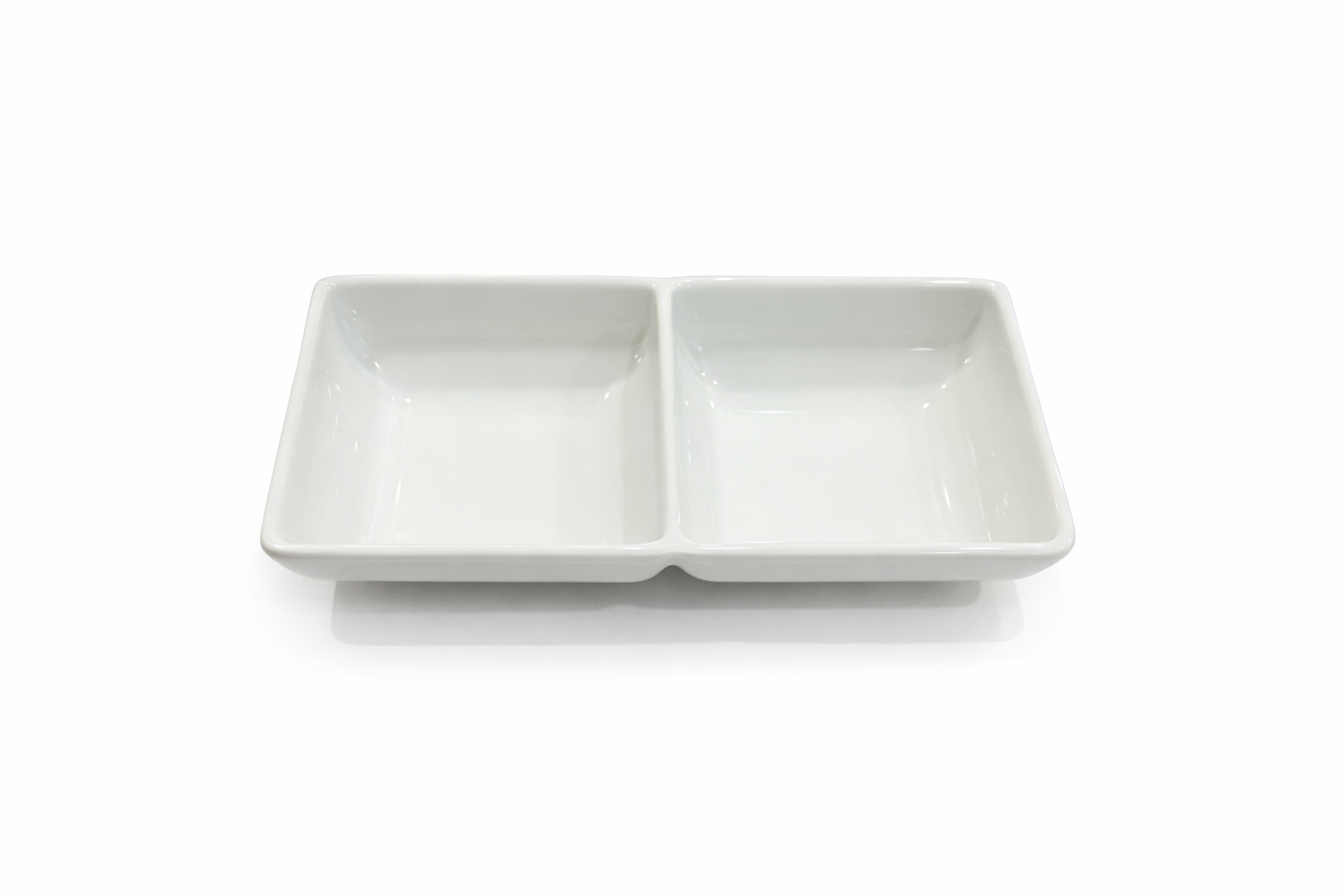 CHEFCO, 7530CB, Melamine Sauce Dish with Two Compartments (6" x 3")-Beige - Chefcoca