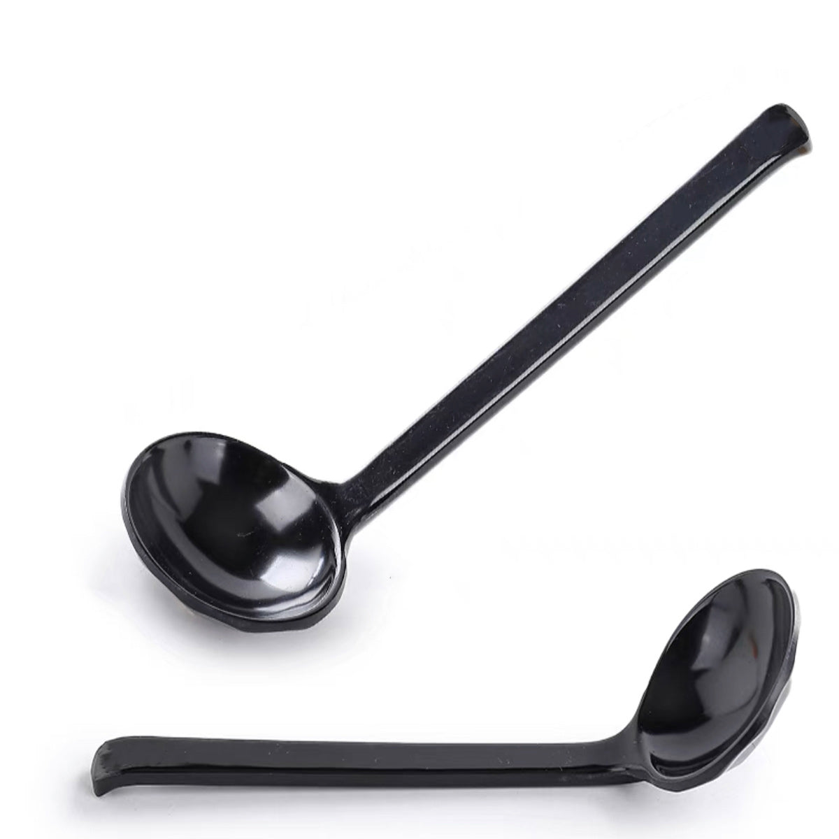 CHEFCO, 8" Black Melamine Soup Spoon Long Handle (107-3B) - Chefcoca