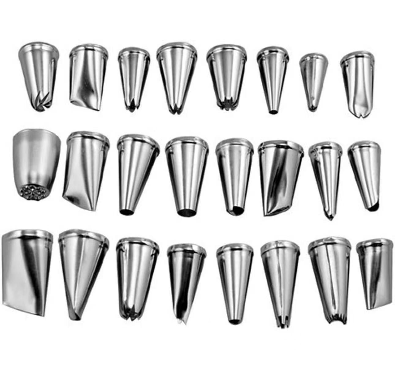 Chefco, SE-CDT-24, Stainless Steel 24 Cake Decorating Tips Set